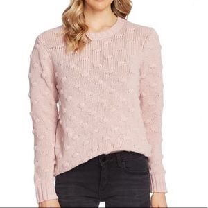 Vince Camuto Oversized Cotton Popcorn Sweater in Cotton Candy Pink